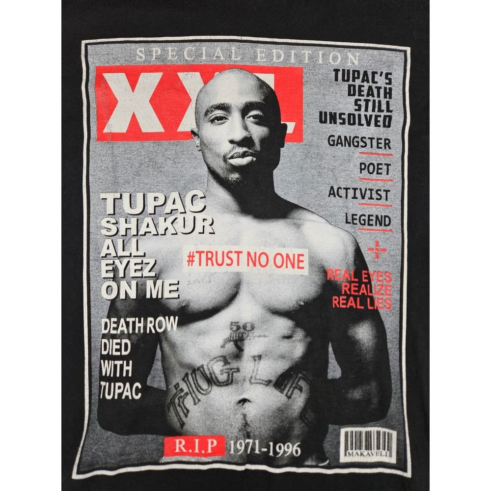 Y2K Fruit of the Loom Tupac Shakur XXL Special Edition Graphic T-Shirt Mens L